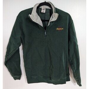 Boston Pullover Sweatshirt Vintage Y2K Green Size Large Quarter Zip